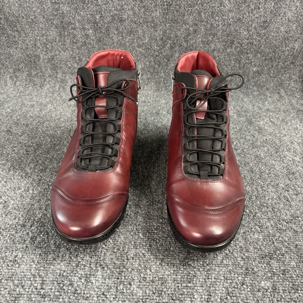 Vinci Houston Leather Burgundy Men's Boot with Zipper